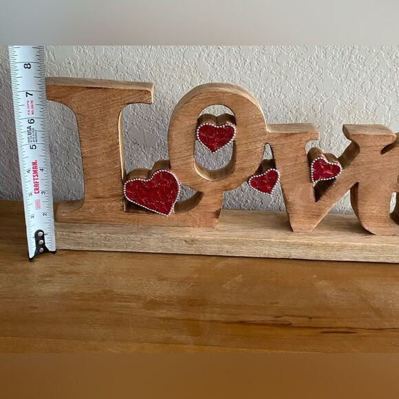 Farmhouse Wood Neutral Valentine’s Day Love Word Tabletop Home Decor HOLIDAY - Picture 7 of 7